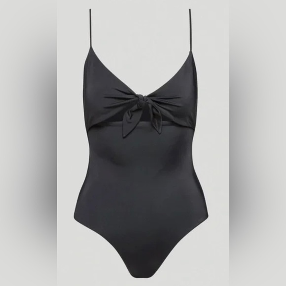 ARITZIA WILFRED NWTs noe bodysuit black size large tie-front cut out design - Picture 2 of 11